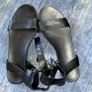 Aldo size 8 black leather sandals